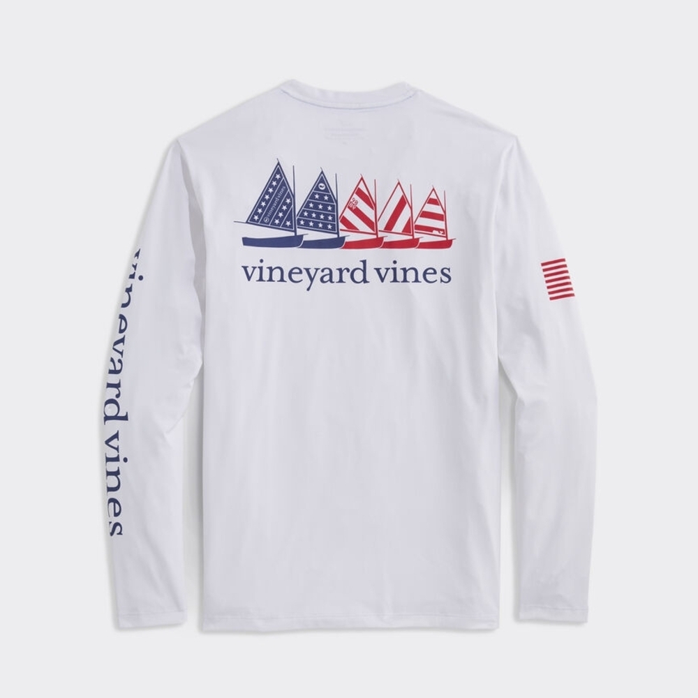 Vineyard Vines USA Catboats Long-Sleeve Harbor Performance Tee